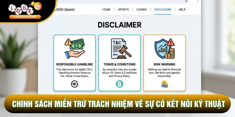 Chính sách miễn trừ trách nhiệm về sự cố kết nối kỹ thuật